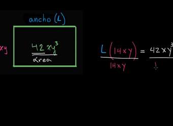 Dimensiones de un rectángulo con área descrita algebraicamente