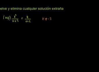 Soluciones extrañas a ecuaciones racionales