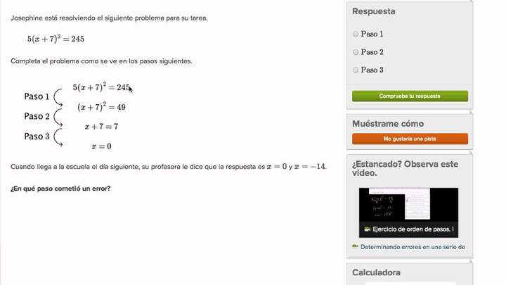 Determinando errores en una serie de pasos