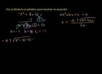 Ejemplo 2: usando la fórmula cuadrática