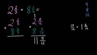 Suma de números mixtos reagrupando (denominadores distintos) | Fracciones | Khan Academy en Español