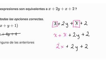 Cómo encontrar expresiones equivalentes combinando términos semejantes