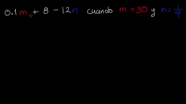Cómo evaluar expresiones con dos variables con decimales y fracciones