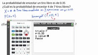 Funciones binompdf y binomcdf de la calculadora gráfica TI-84 | Khan Academy en Español