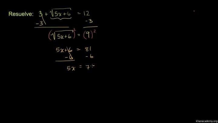 Resolviendo ecuaciones radicales