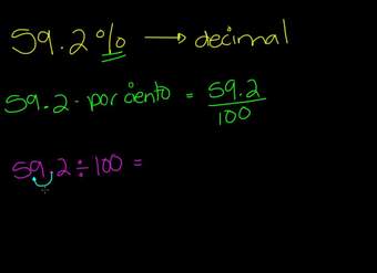 Convertir porcentaje a decimales. Ejemplo 1
