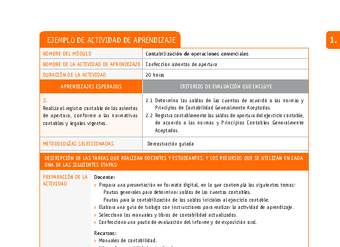 Confección asientos de apertura