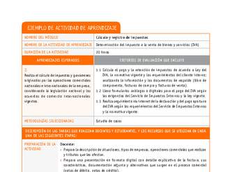 Determinación del impuesto a la venta de bienes y servicios (IVA)