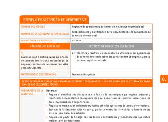 Reconocimiento y clasificación de la documentación de operaciones de comercio internacional