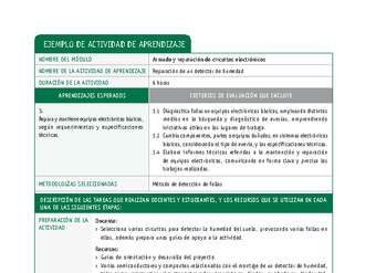 Reparación de un detector de humedad