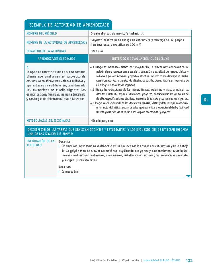 Proyecto desarrollo de dibujo de estructura y montaje de un galpón tipo (estructura metálica de 300 m2)