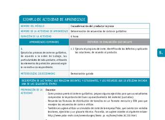 Determinación de secuencias de corte en guillotina