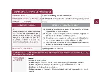 Identificación de riesgos y accidentes a causa de elementos y residuos peligrosos