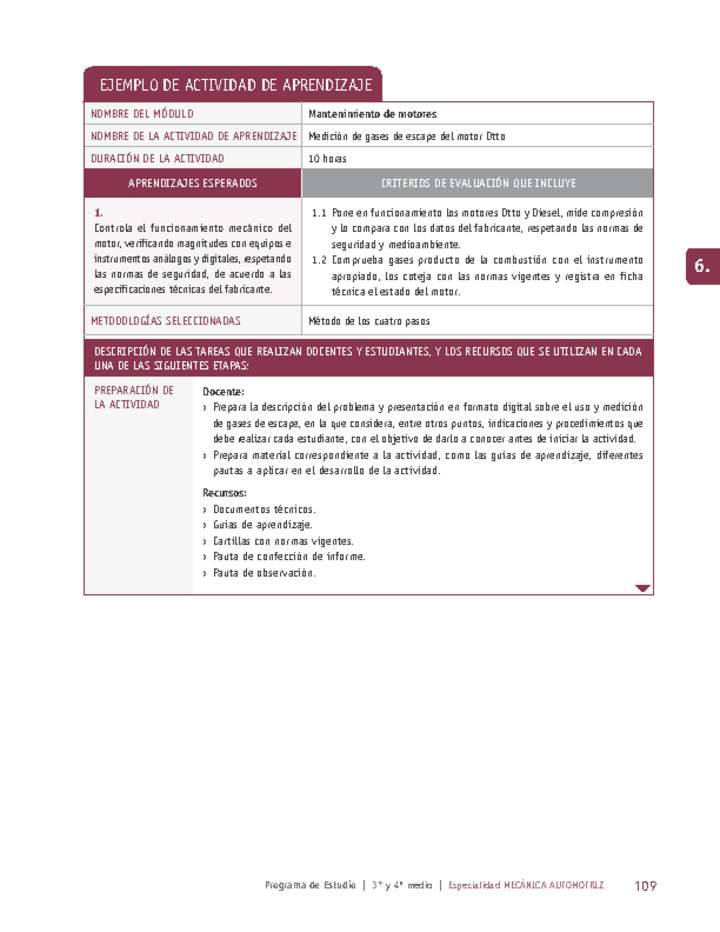 Medición de gases de escape del motor Otto