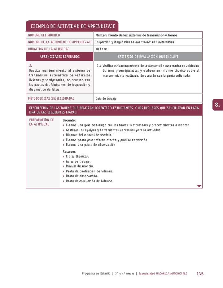 Inspección y diagnóstico de una transmisión automática