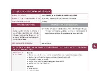 Inspección y diagnóstico de una transmisión automática