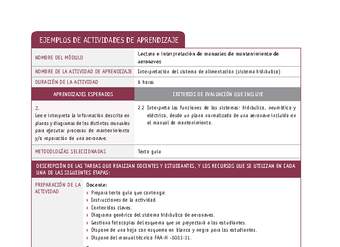 Interpretación del sistema de alimentación (sistema hidráulico)