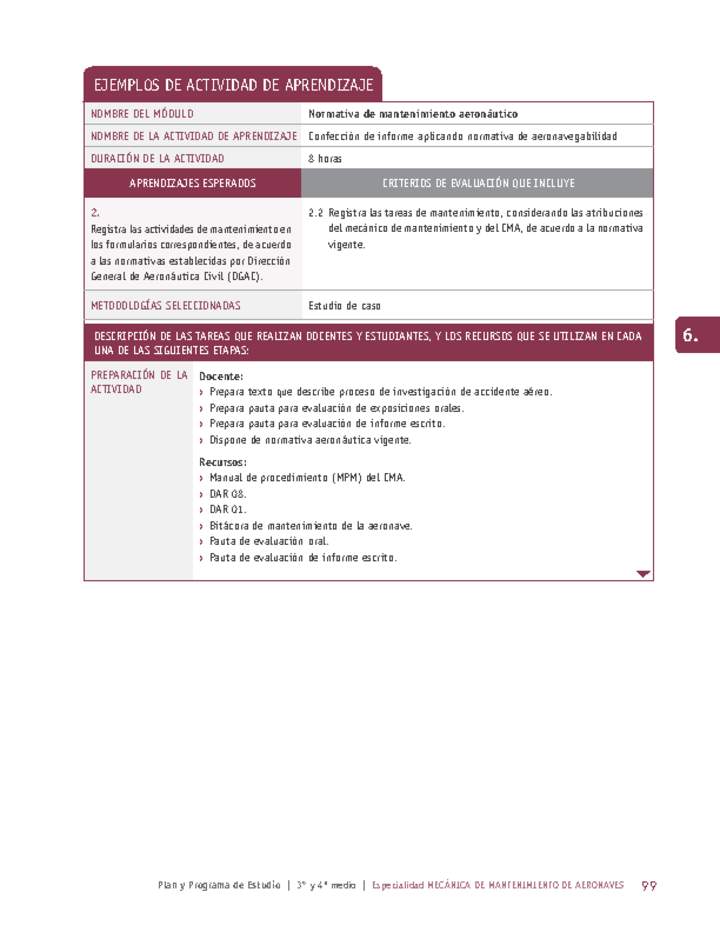 Confección de informe aplicando normativa de aeronavegabilidad