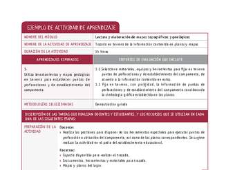 Trazado en terreno de la información contenida en planos y mapas