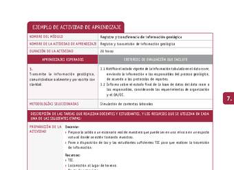 Registro y transmisión de información geológica