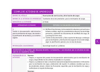 Tramitación de la documentación para la movilización de cargas