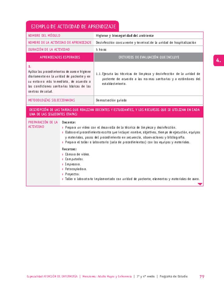 Desinfección concurrente y terminal de la unidad de hospitalización