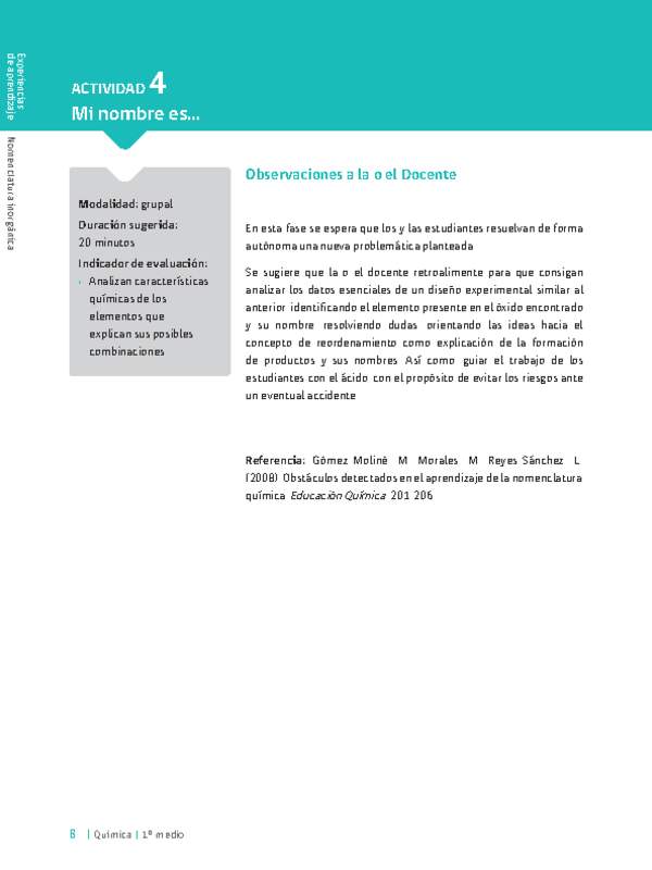 Sugerencia para el profesor: Actividad 4. Mi nombre es...