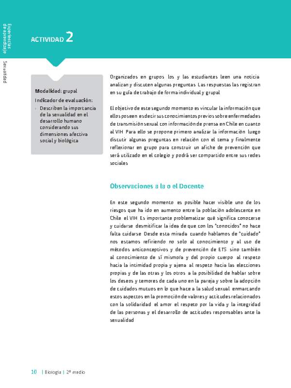 Sugerencia para el profesor: Actividad 2. Métodos de control de la natalidad y autocuidado