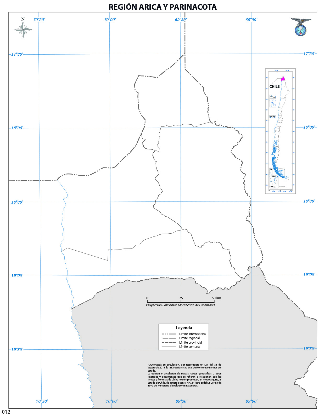 Mapa región arica y Parinacota (mudo) Imagen portada