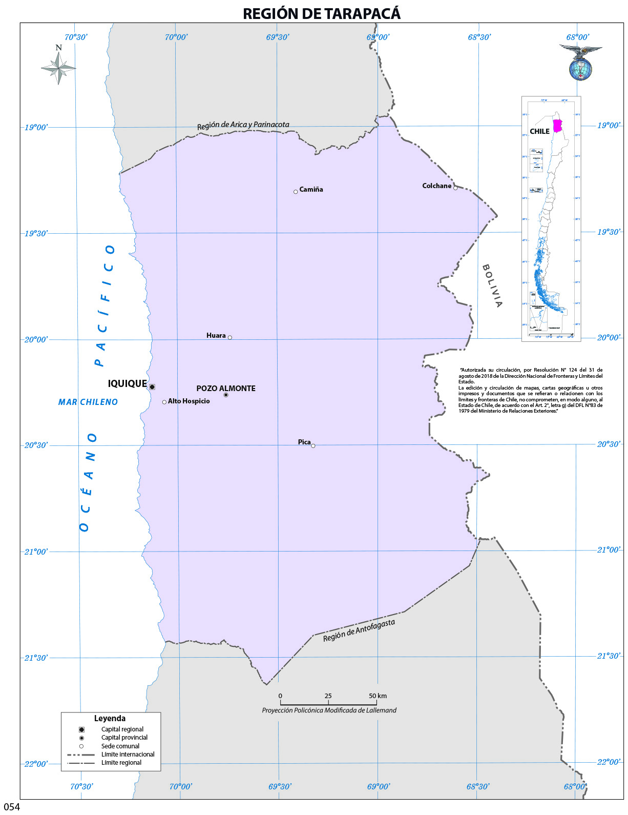 Mapa región de Tarapacá (color) Imagen portada