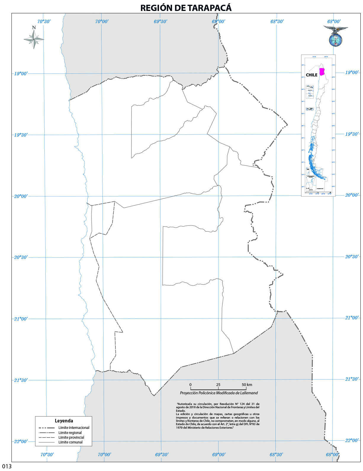 Mapa región de Tarapacá (mudo) Imagen portada