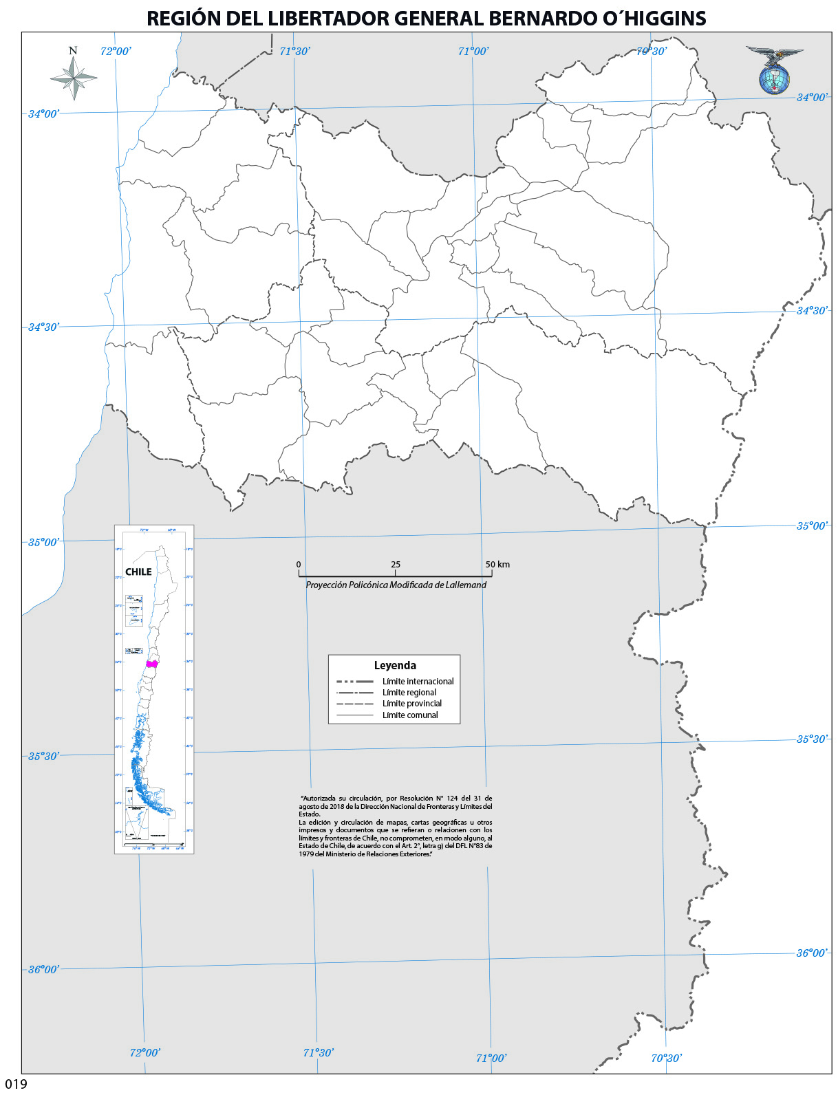 Mapa región del Libertador Bernardo Ohiggins (mudo) Imagen portada