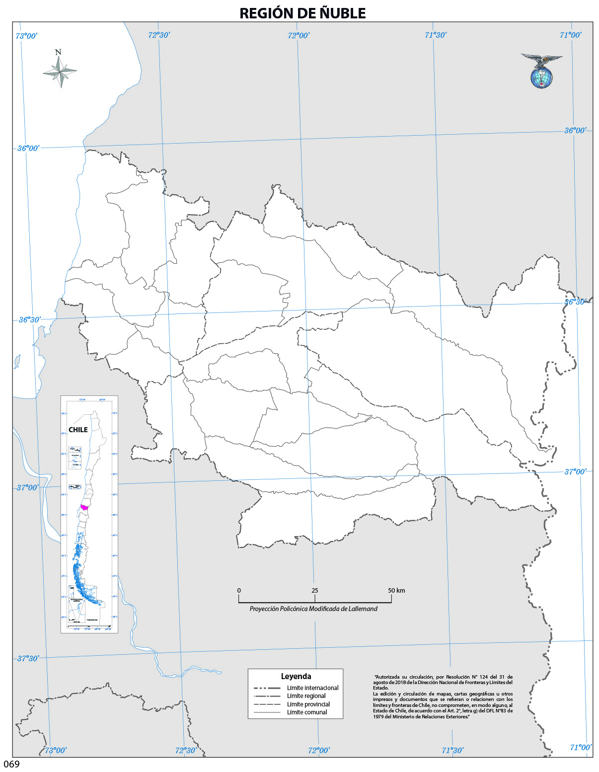 Mapa región de Ñuble (mudo) Imagen portada