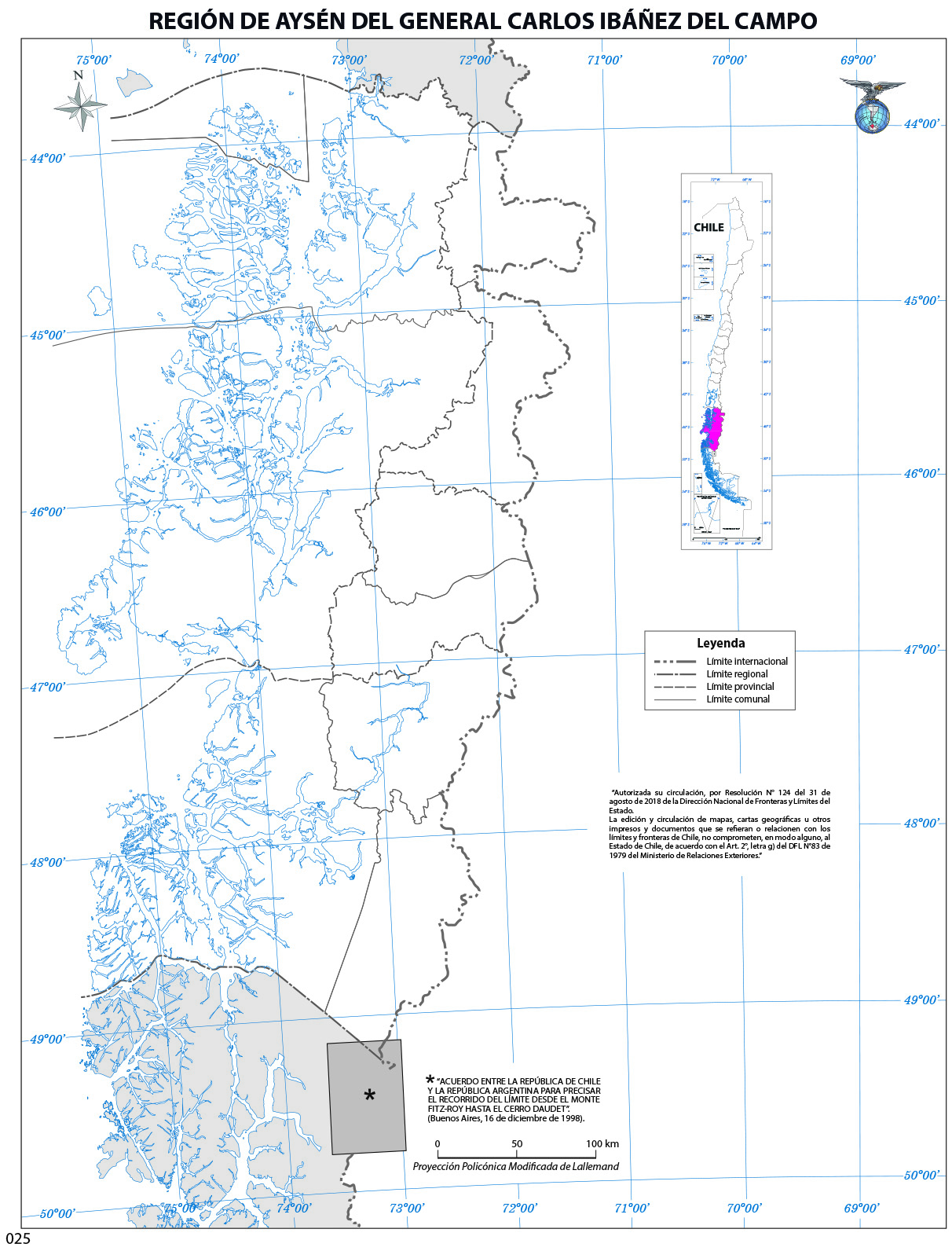 Mapa región de Aysén del General Carlos Ibáñez del Campo (mudo) Imagen portada