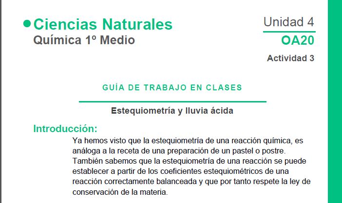 Estequiometría y lluvia ácida Imagen portada