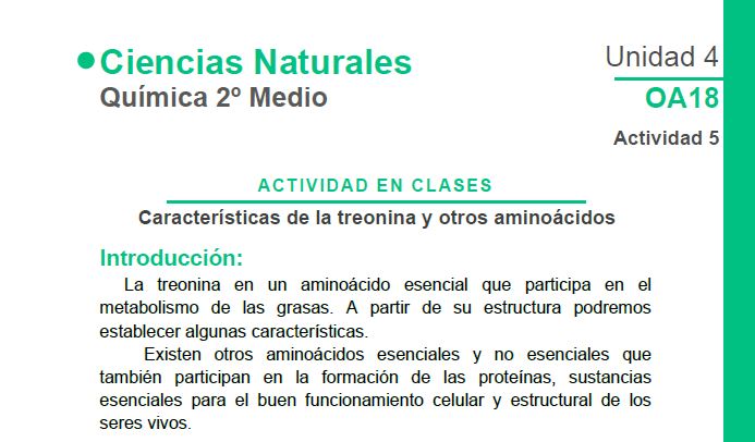 Características de la treonina y otros aminoácidos Imagen portada