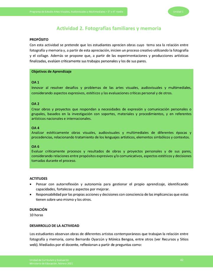 Actividad 2: Fotografías familiares y memoria Imagen portada