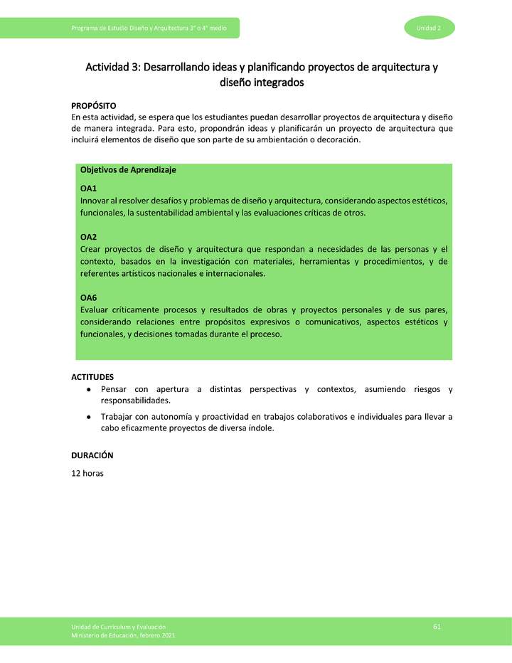 Actividad 3: Desarrollando ideas y planificando proyectos de arquitectura y diseño integrados Imagen portada