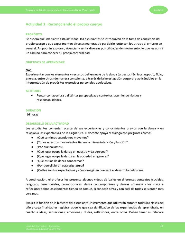Actividad 1: Reconociendo el propio cuerpo Imagen portada