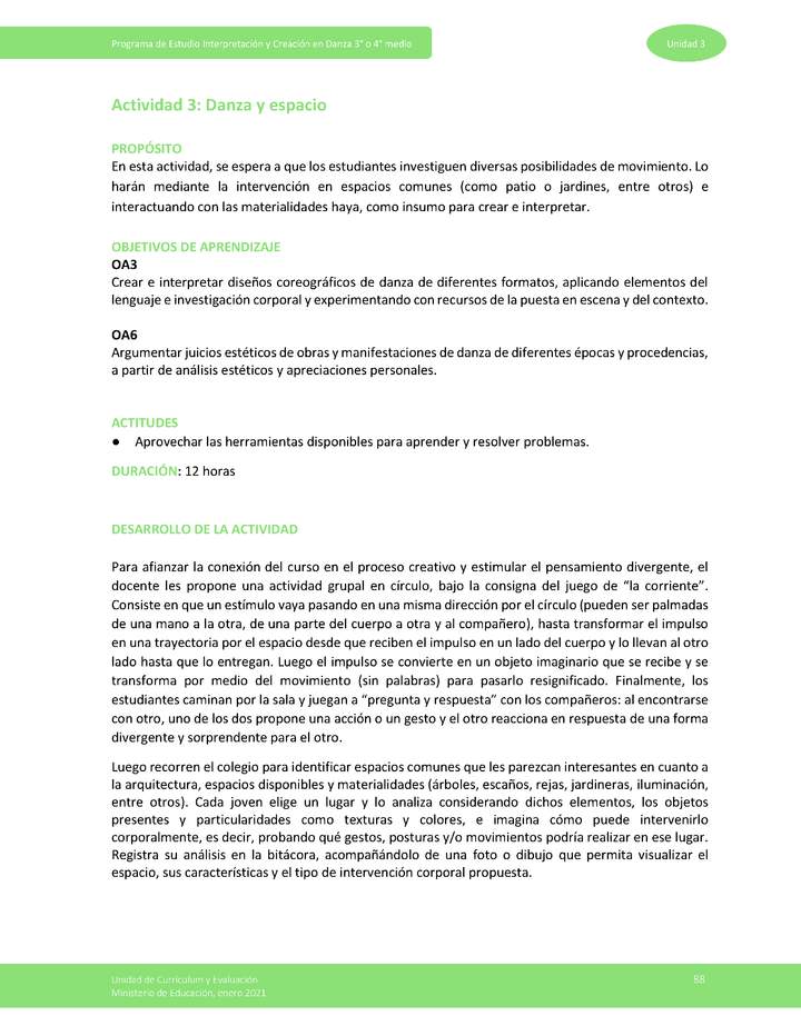 Actividad 3: Danza y espacio Imagen portada