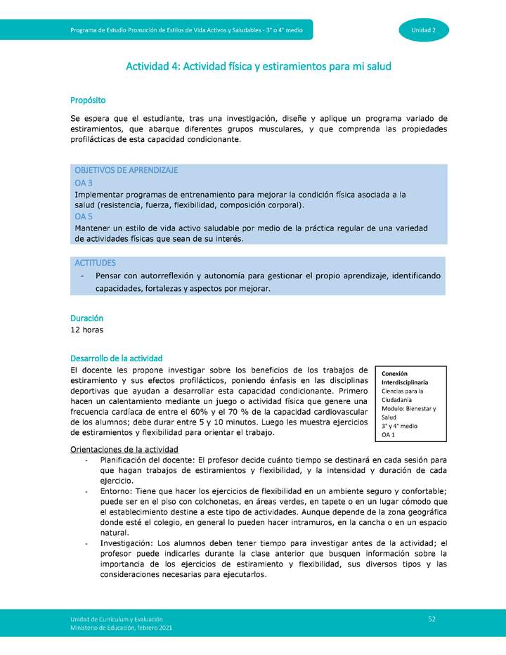 Actividad 4: Actividad física y estiramientos para mi salud Imagen portada