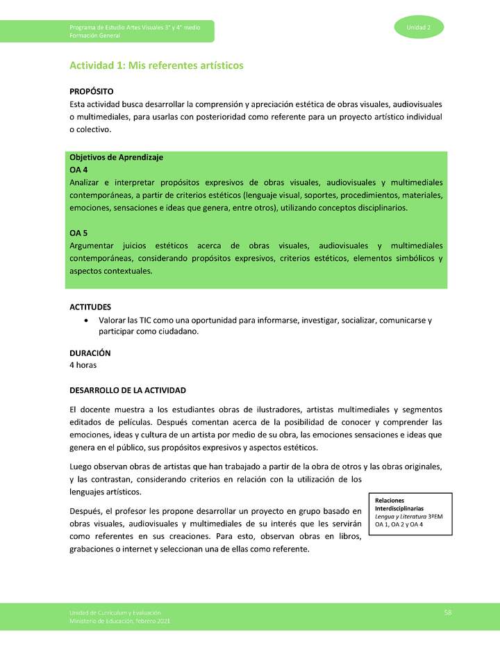 Actividad 1: Mis referentes artísticos Imagen portada
