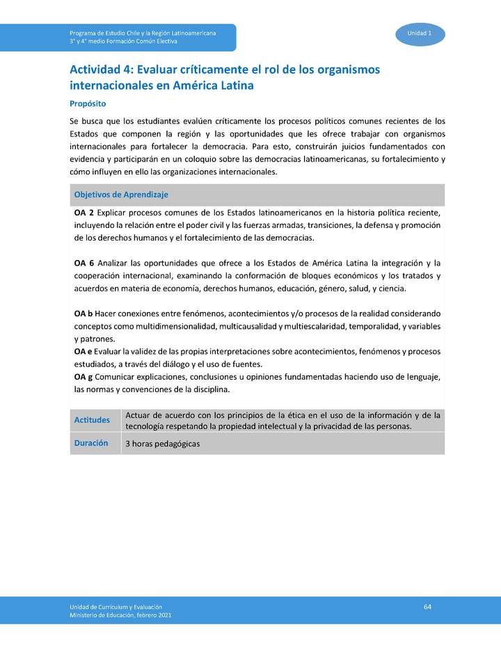 Actividad 4: Evaluar críticamente el rol de los organismos internacionales en América Latina Imagen portada