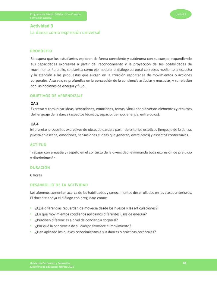 Actividad 3: La danza como expresión universal Imagen portada