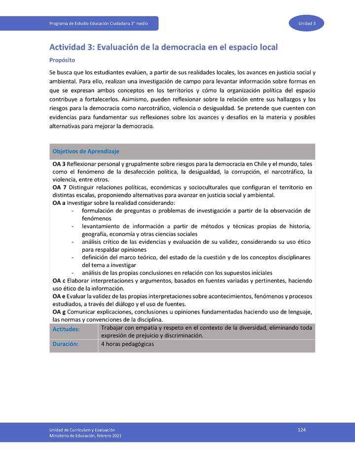 Actividad 3: Evaluación de la democracia en el espacio local Imagen portada