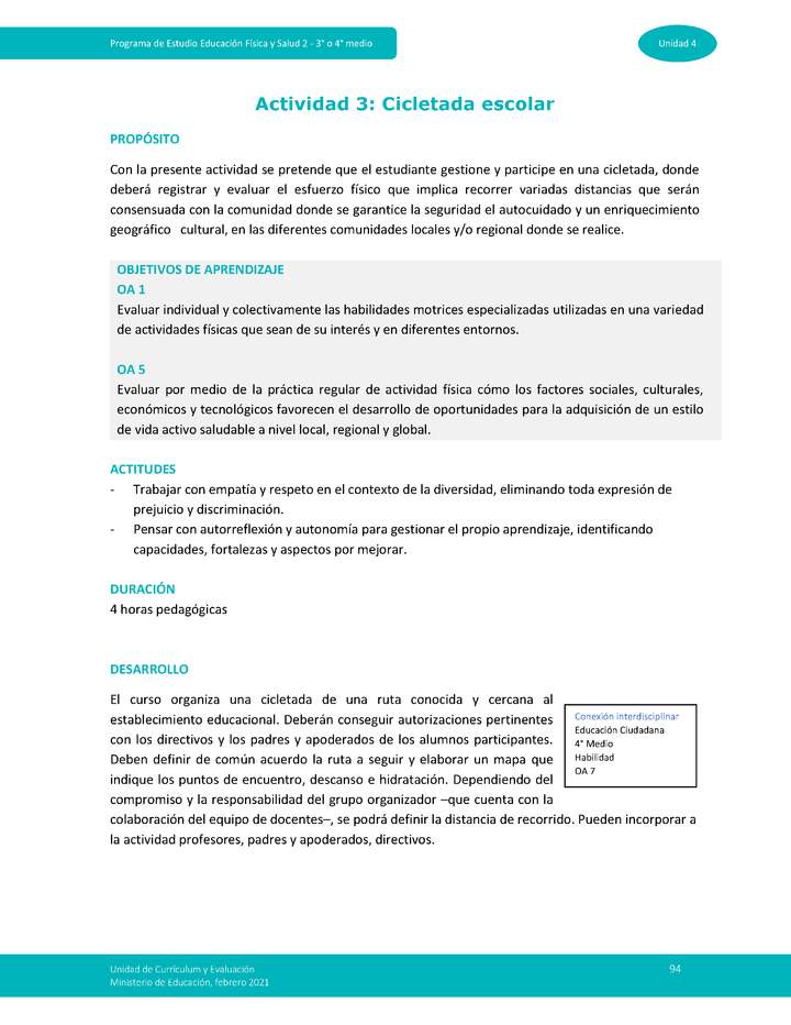 Actividad 3: Cicletada escolar Imagen portada