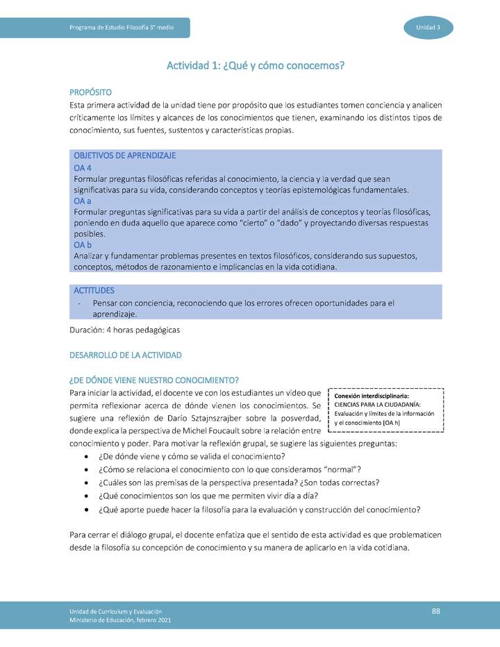 Actividad 1: ¿Qué y cómo conocemos? Imagen portada