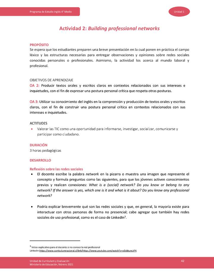 Actividad 2: Building professional networks Imagen portada