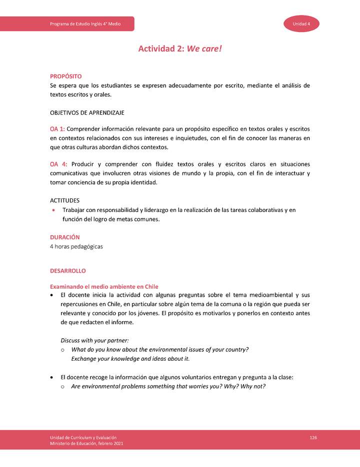 Actividad 2: We care! Imagen portada