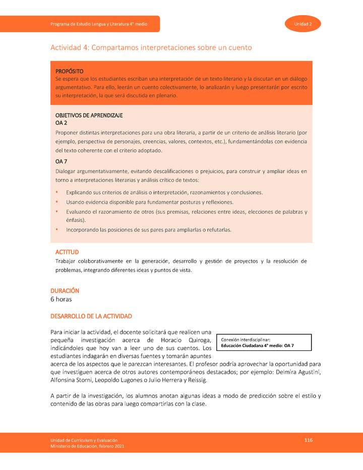 Actividad 4: Compartamos interpretaciones sobre un cuento Imagen portada